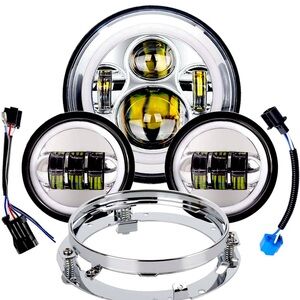 7 inch LED Headlight Fog Passing Lights DOT Kit